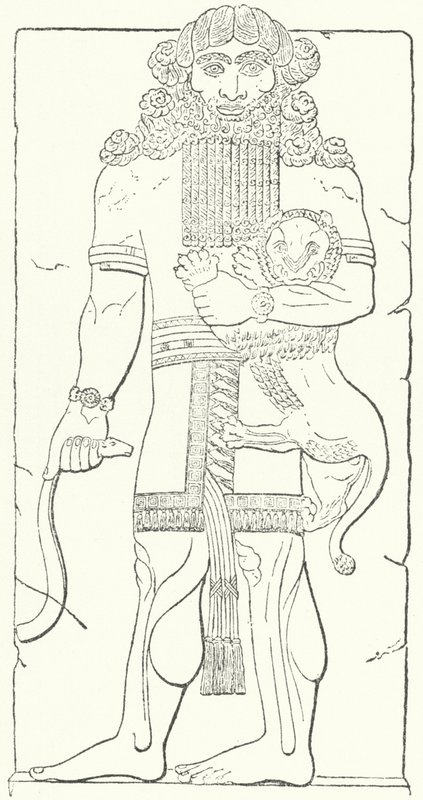 Vægrelief af Gilgamesh fra ruinerne af Dur-Sharrukin, assyrernes hovedstad på kong Sargon II