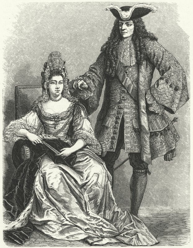 William III og Mary II, konge og dronning af England (gravering) af German School