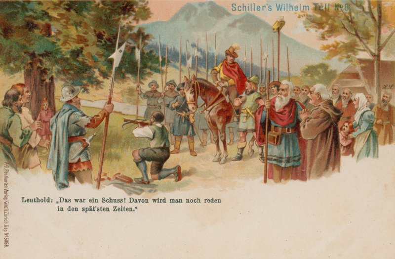 William Tell skyder æblet fra sønnens hoved af German School