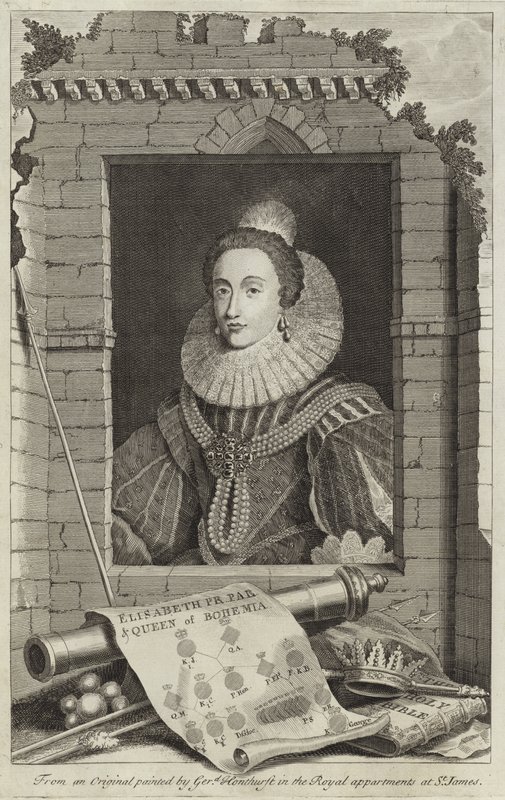 Portræt af Elizabeth Stuart, dronning af Bøhmen af Gerrit van Honthorst