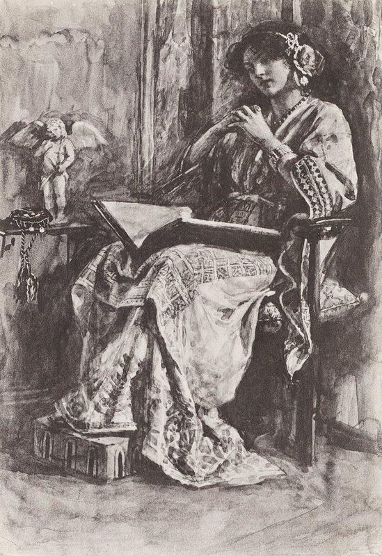 Illustration til The Story of Hereward, The Champion of England (litografi) af Gertrude E. Demain (after) Hammond