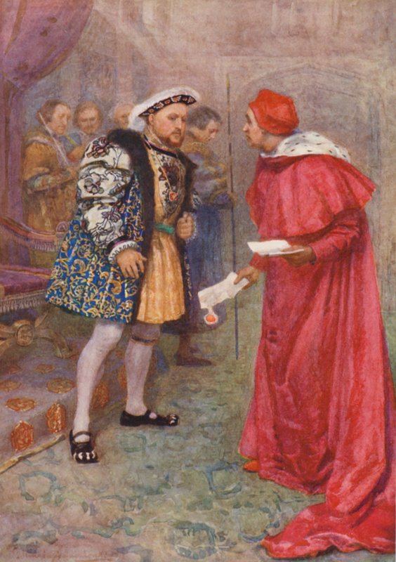 Shakespeare, Kong Henrik VIII (farvelitografi) af Gertrude E. Demain (after) Hammond