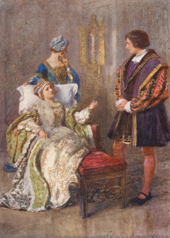 Shakespeare, Kong Henrik VIII (farvelitografi) af Gertrude E. Demain (after) Hammond