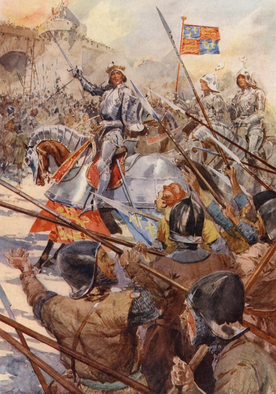 William Shakespeares skuespil: Henry V (farvelitografi) af Gertrude E. Demain (after) Hammond
