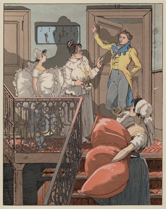 Scene fra La Dame de Gai-Fredon, af Quatrelles (Ernest LEpine) af Giovanni Antonio Bazzi after Sodoma