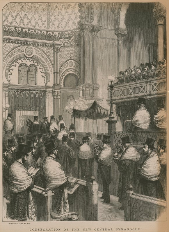 Indvielse af den nye centrale synagoge (gravering) af Godefroy Durand