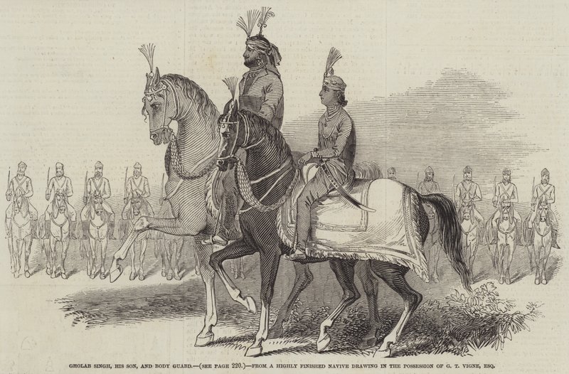Gholab Singh, hans søn og kropsvagt af Godfrey Thomas Vigne