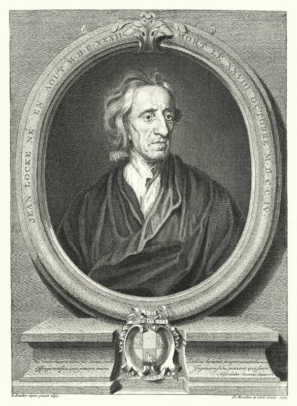 John Locke, engelsk filosof (gravering) af Godfrey (after) Kneller