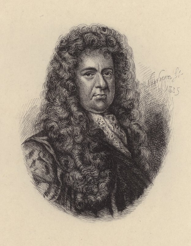 Samuel Pepys, engelsk politiker og dagbogsskriver (radering) af Godfrey (after) Kneller