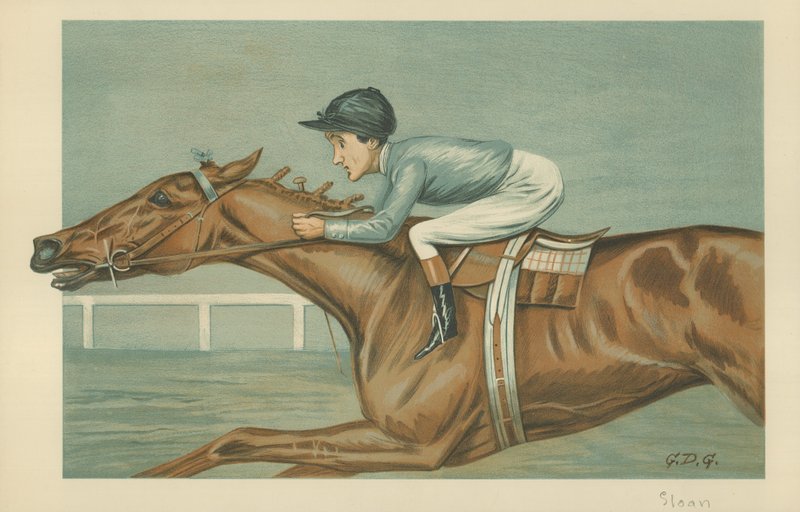 Tod Sloan, En amerikansk jockey, 25. maj 1899, Vanity Fair-tegneserie af Godfrey Douglas Giles