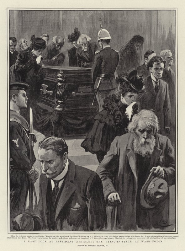 Et sidste kig på præsident McKinley, den liggende i staten i Washington af Gordon Frederick Browne