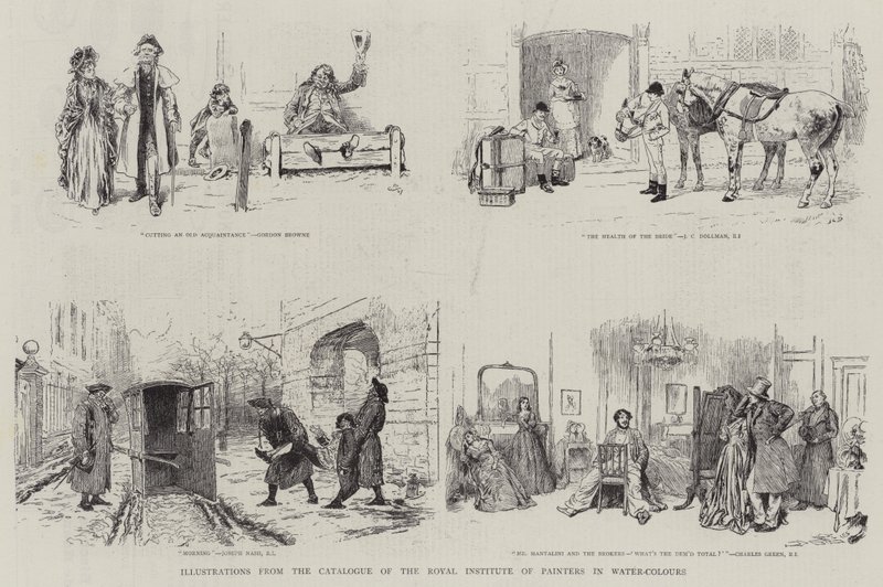 Illustrationer fra Det Kongelige Institut for Malere i Akvarellers Katalog af Gordon Frederick Browne