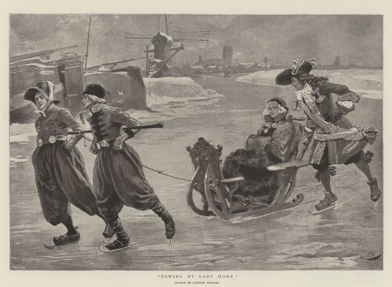 Bugsering af My Lady Home (litho) af Gordon Frederick (after) Browne