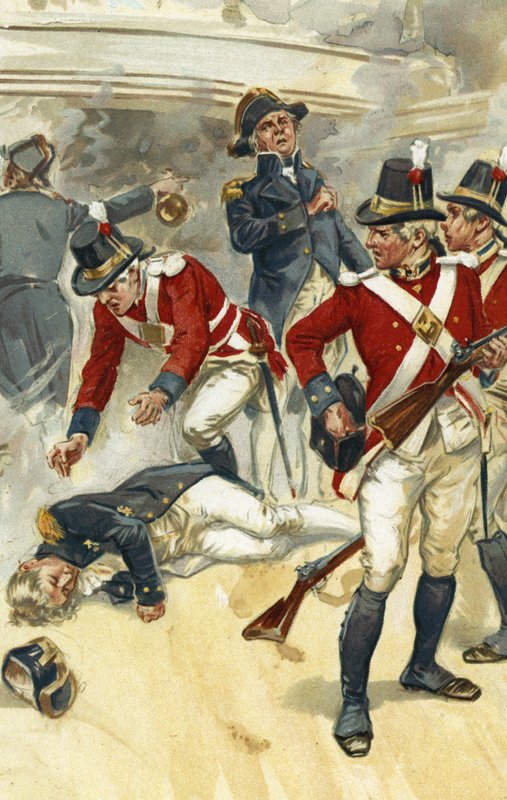 Admiral Lord Nelson blev dødeligt såret i slaget ved Trafalgar af Gordon Frederick Browne
