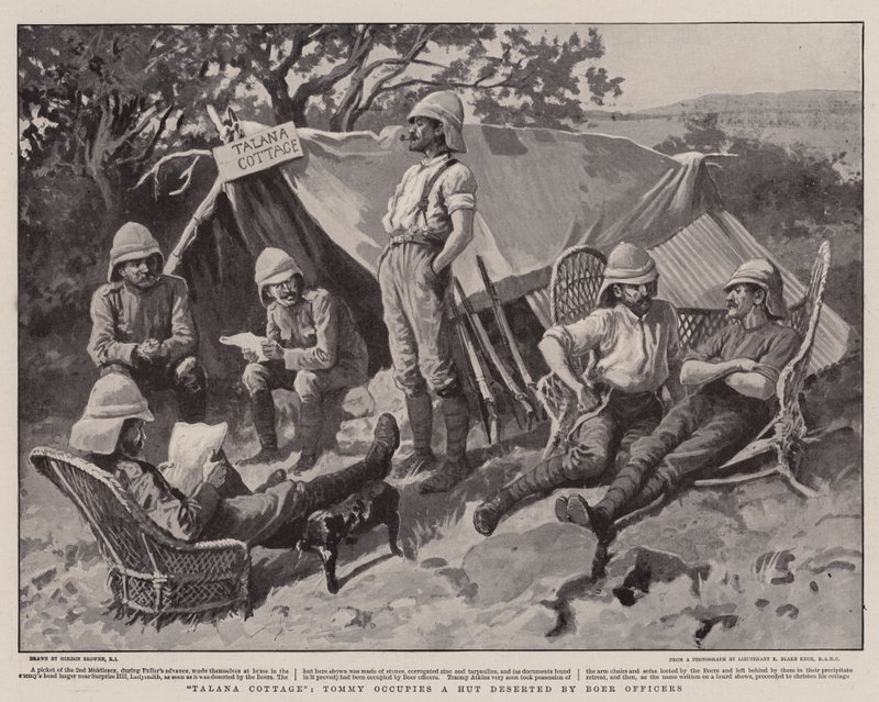 Talana Cottage, Tommy indtager en hytte forladt af boerofficerer af Gordon Frederick Browne