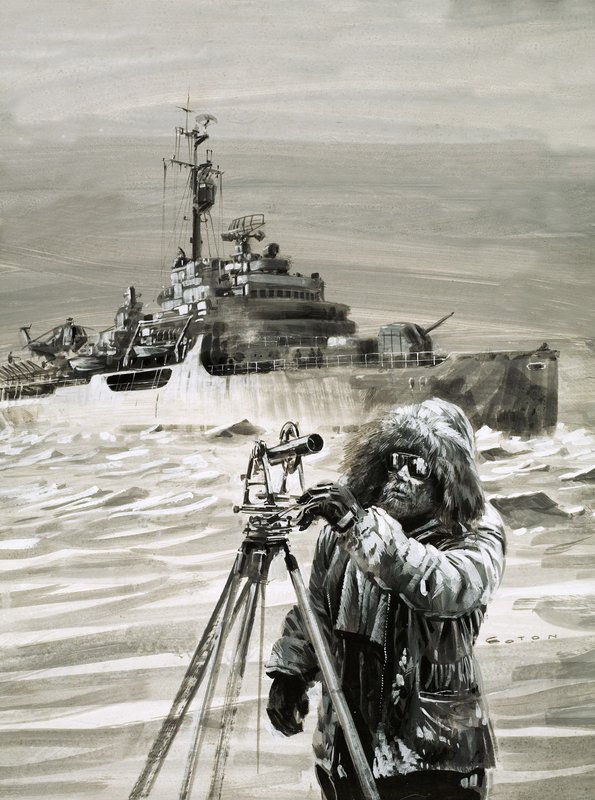 Et medlem af British Antarctic Survey Team på arbejde af Graham Coton