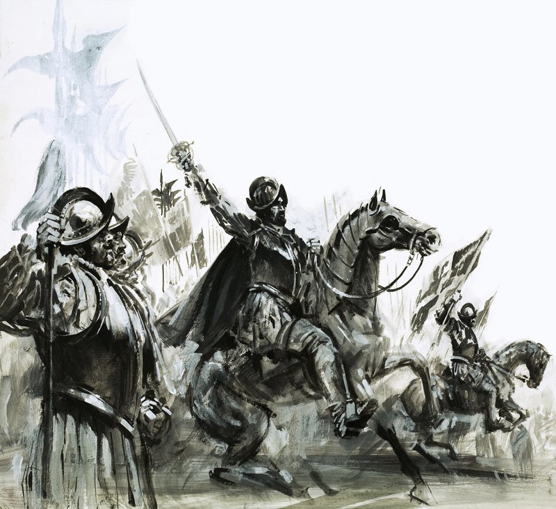 Francisco de Coronado i spidsen for sin ekspedition til Mexico af Graham Coton