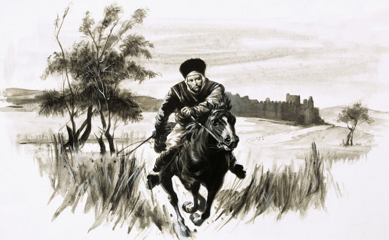 Broder John på en fyrig mongolsk hest af Graham Coton