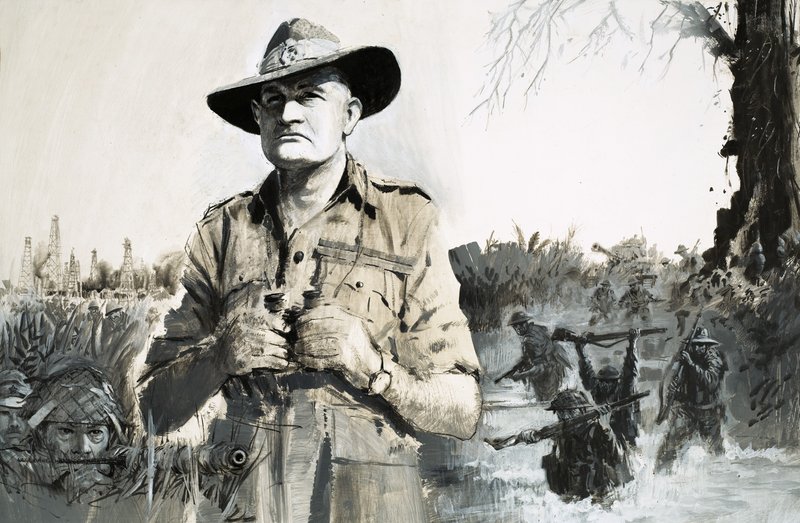 General Bill Slim, som førte an i sejren over japanerne i Burma af Graham Coton