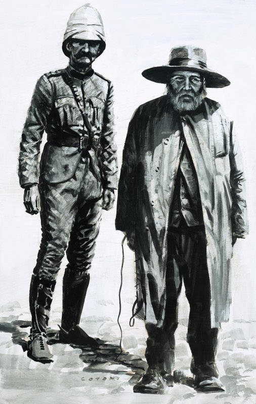 Vinderen af slaget ved Spion Kop, Lord Roberts, og boer-generalen Cronja af Graham Coton