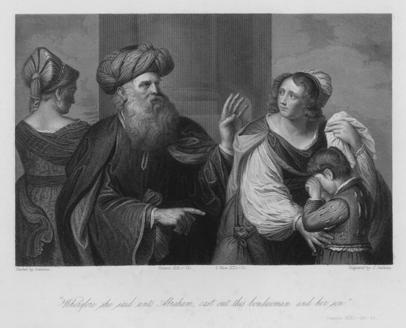"Driv denne trælle og hendes søn ud," 1. Mosebog XXI af Guercino