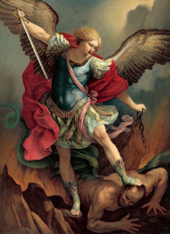Ærkeenglen, Michael (chromolitho) af Guido Reni