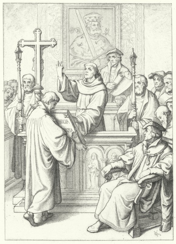 Martin Luther blev tildelt sin doktorgrad af Andreas Karlstadt ved Universitetet i Wittenberg, 1512 af Gustav Ferdinand Leopold Konig