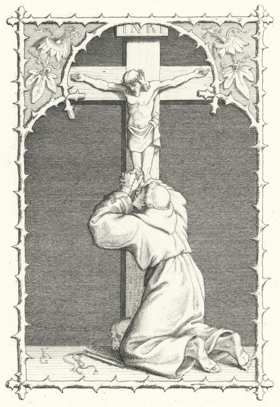 Martin Luther i åndelig pine (gravering) af Gustav Ferdinand Leopold Konig