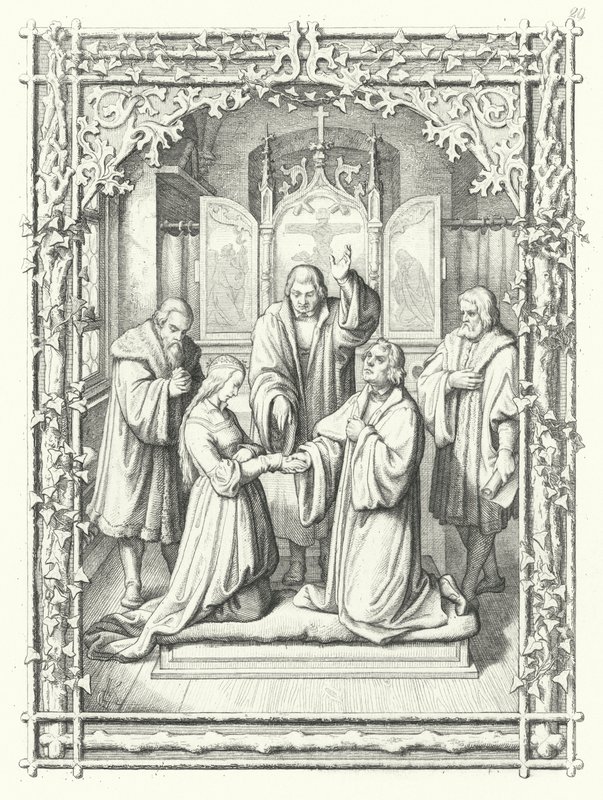 Martin Luthers ægteskab med Katharina von Bora af Gustav Ferdinand Leopold Konig