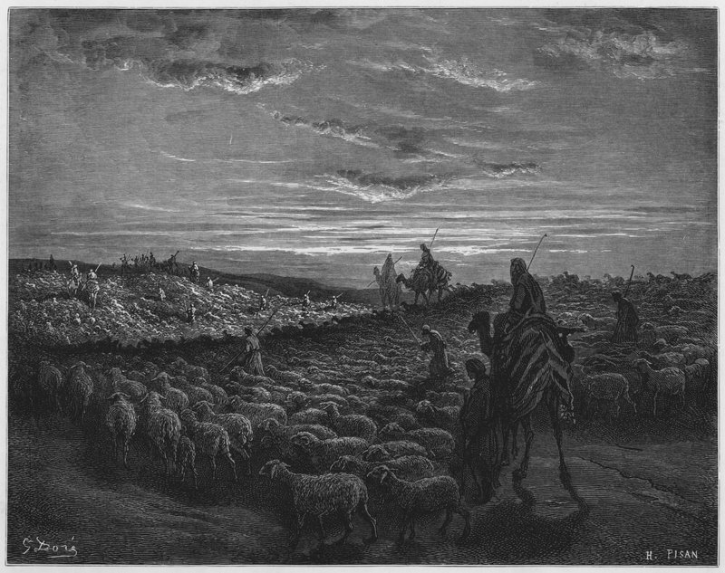Gustave Dore Bible: Abraham rejser ind i Kanaans land af Gustave Dore