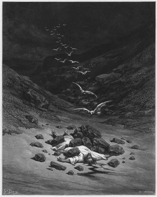 Gustave Dore Bibelen: Achan stenet af Gustave Dore