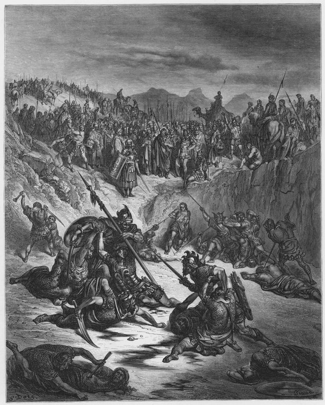 Gustave Dore Bible: Kamp mellem Ish-Bosheths og Davids mestre af Gustave Dore