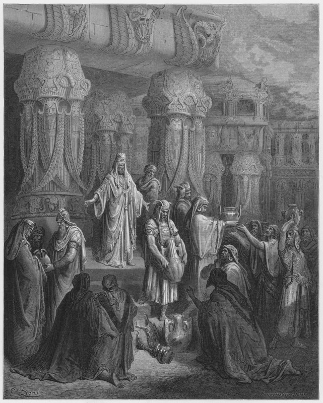 Gustave Dore Bibelen: Cyrus restaurerer templets kar af Gustave Dore