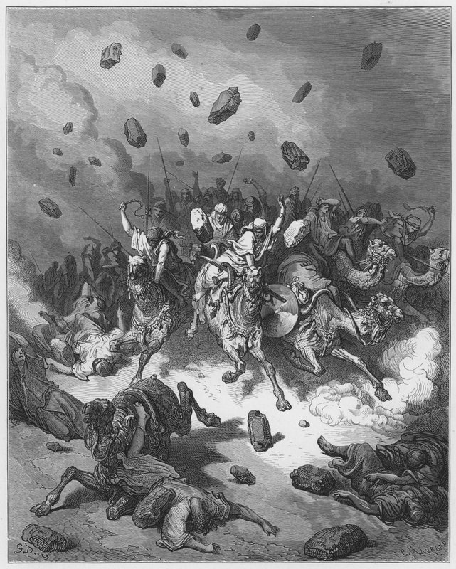 Gustave Dore Bibelen: Ødelæggelse af amoritternes hær af Gustave Dore
