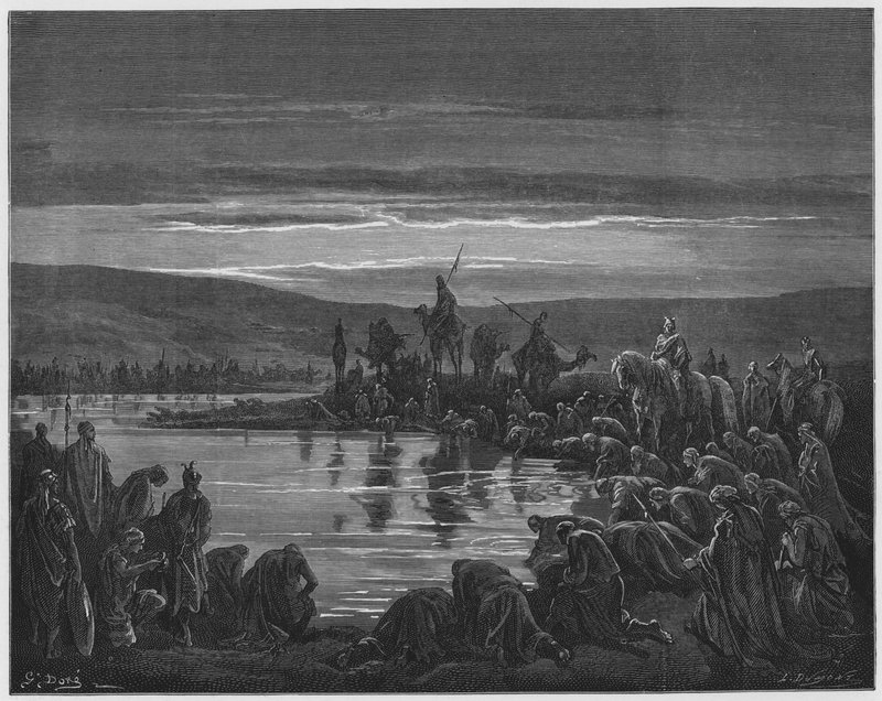 Gustave Dore Bibelen: Gideon vælger sine soldater af Gustave Dore