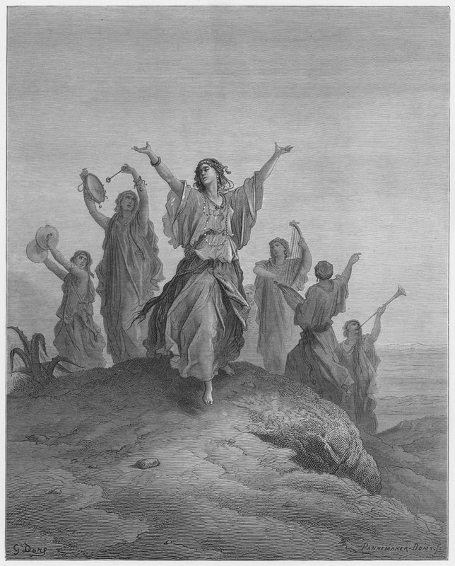 Gustave Dore Bible: Jephthahs datter kommer for at møde sin far af Gustave Dore