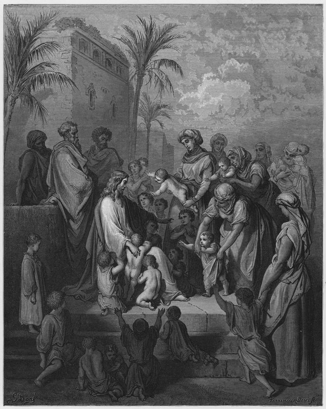Gustave Dore Bibelen: Jesus velsigner børnene af Gustave Dore