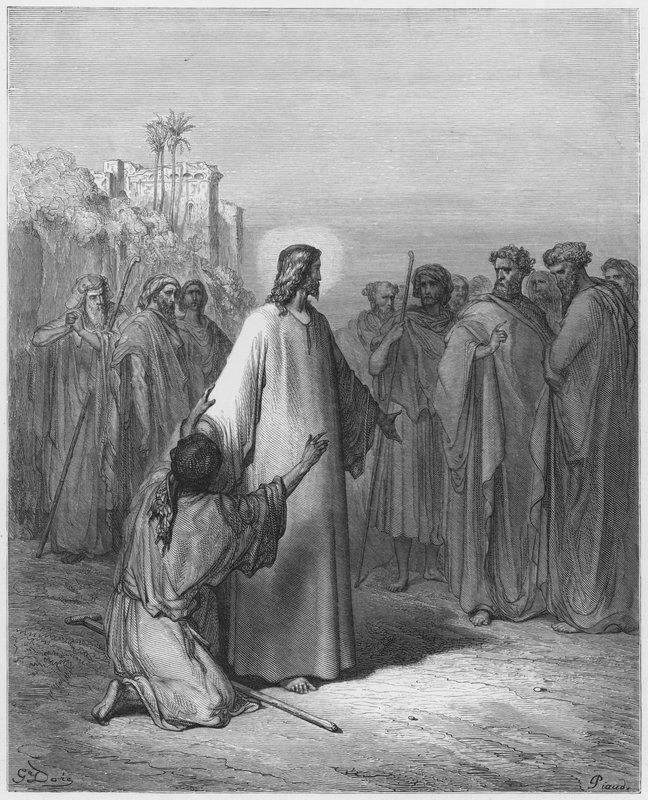 Gustave Dore Bibelen: Jesus helbreder manden besat af en djævel af Gustave Dore