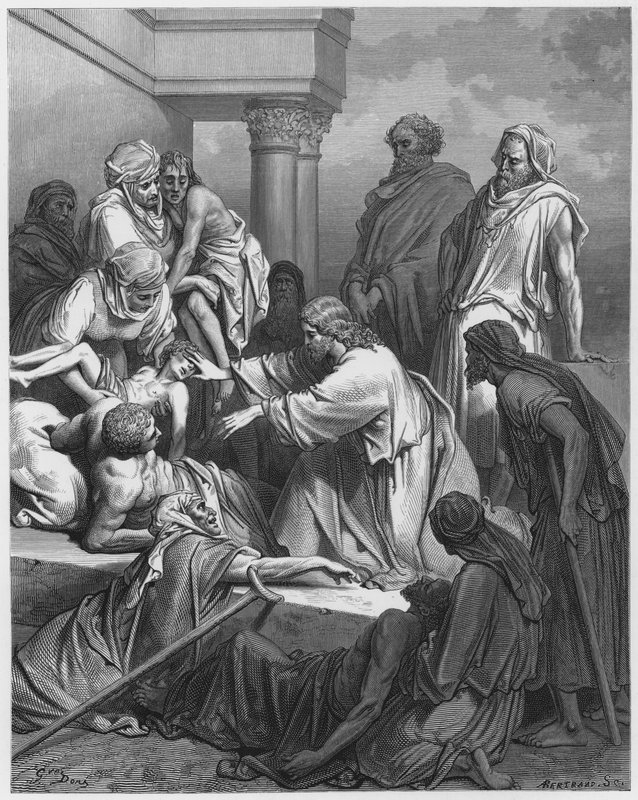 Gustave Dore Bibelen: Jesus helbreder de syge af Gustave Dore