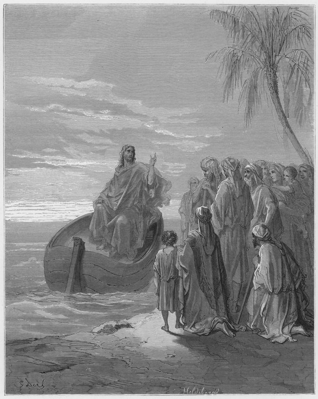Gustave Dore Bibelen: Jesus prædiker ved Genesaret Sø af Gustave Dore