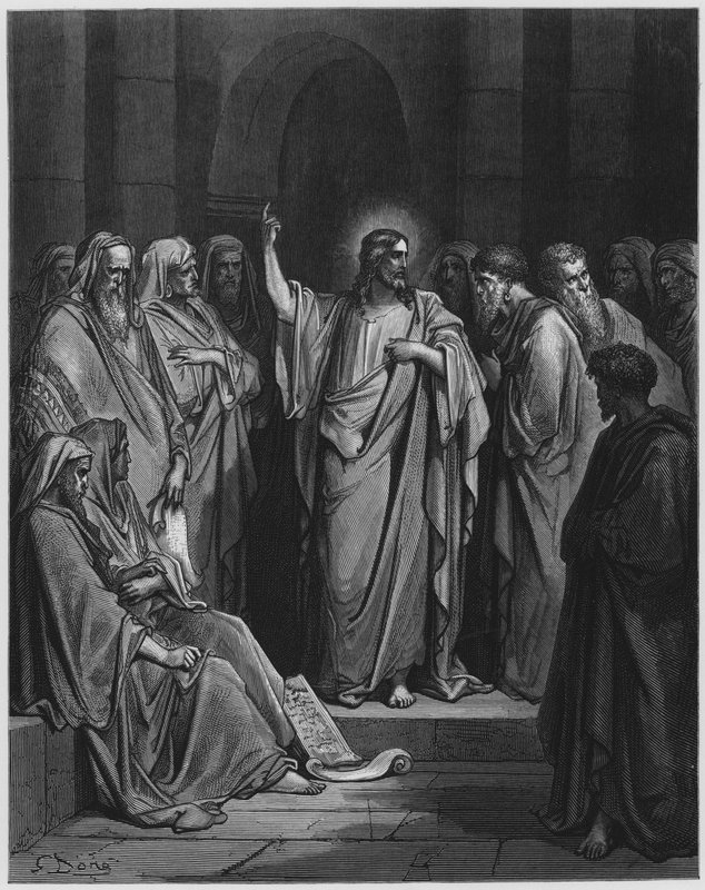Gustave Dore Bibelen: Jesus prædiker i synagogen af Gustave Dore