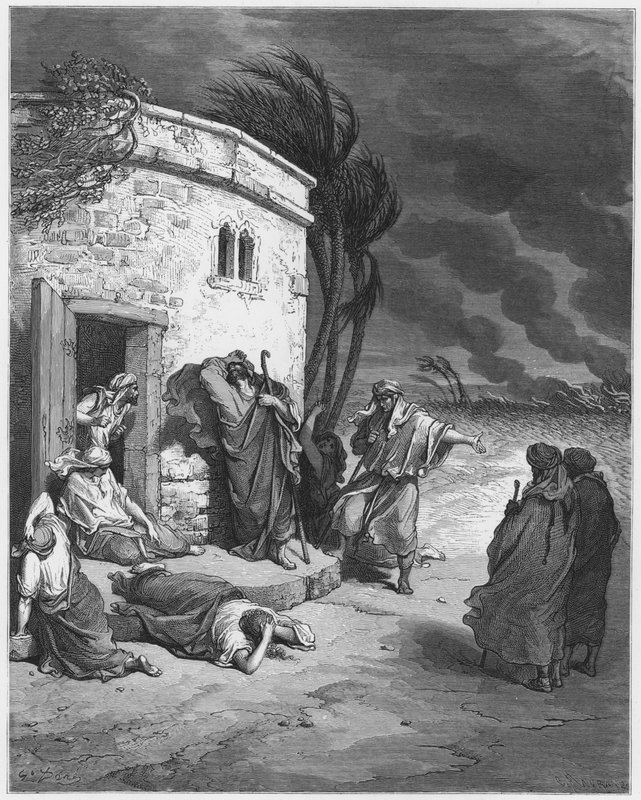 Gustave Dore Bibelen: Job hører om hans ruin af Gustave Dore