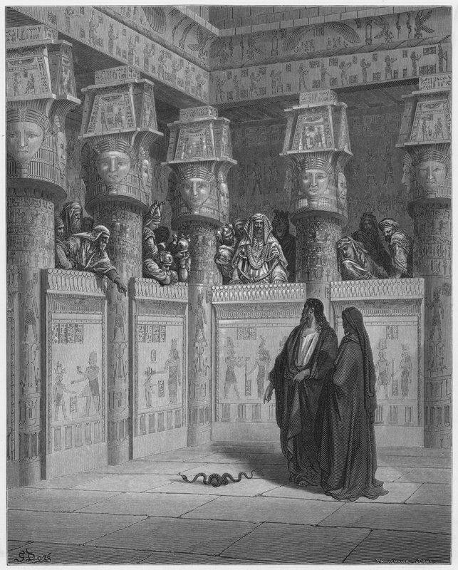 Gustave Dore Bibel: Moses og Aron foran Farao af Gustave Dore