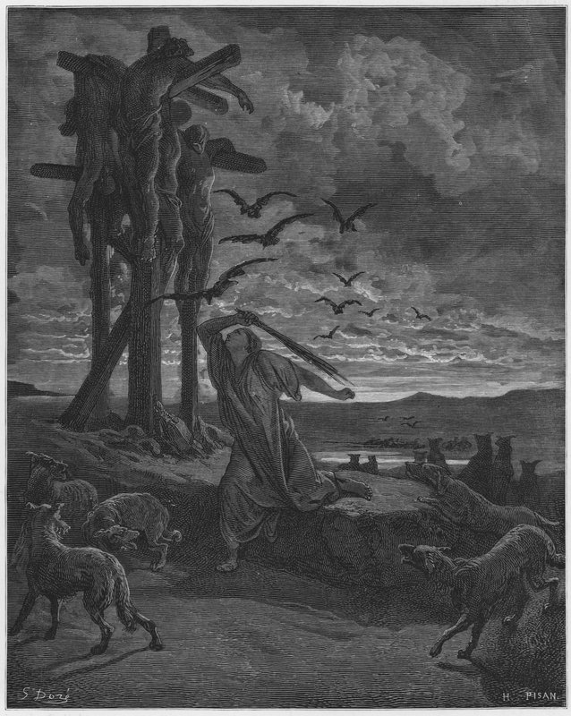 Gustave Dore Bibelen: Rizpahs venlighed mod de døde af Gustave Dore