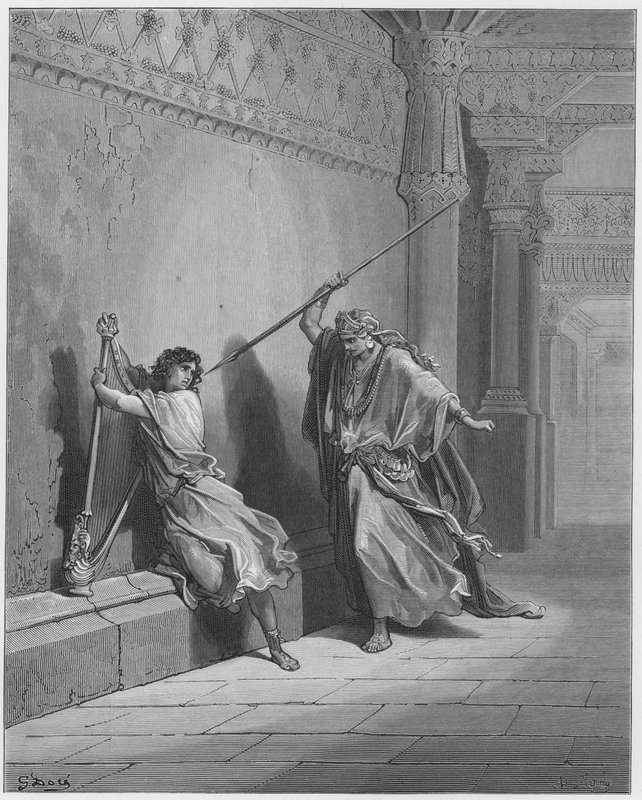 Gustave Dore Bibelen: Saul forsøger Davids liv af Gustave Dore