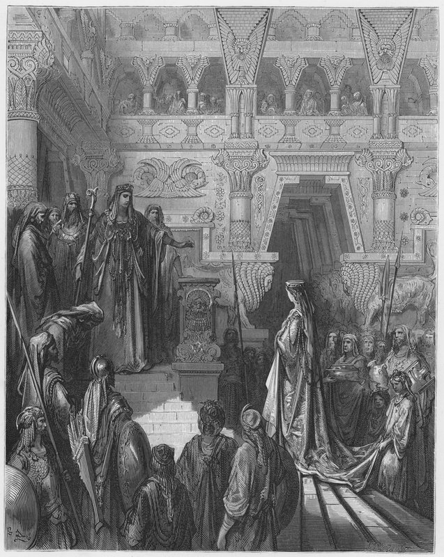 Gustave Dore Bibelen: Salomon modtager dronningen af Saba af Gustave Dore
