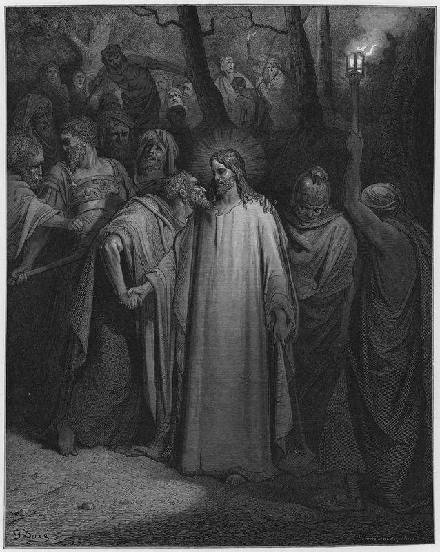 Gustave Dore Bibelen: Judas-kysset af Gustave Dore
