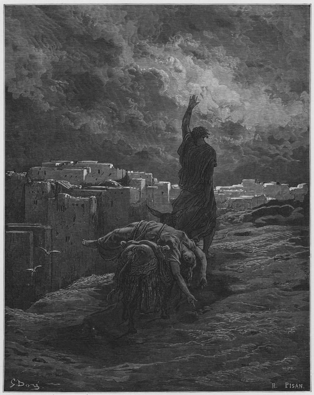 Gustave Dore Bibelen: Levitten bærer liget af kvinden af Gustave Dore