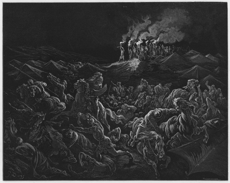 Gustave Dore Bibelen: Midianitterne bragt på flugt af Gustave Dore