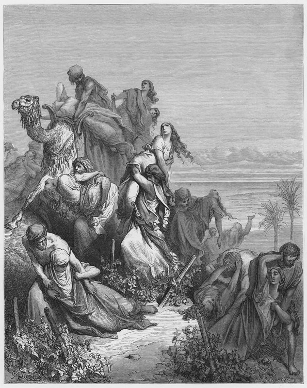 Gustave Dore Bibel: Benjamins børn bortfører jomfruerne fra Jabesj-Gilead af Gustave Dore